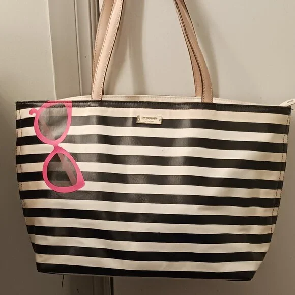 Kate Spade Splash Out Stripe Sunglasses Beach Tote - Picture 1 of 16